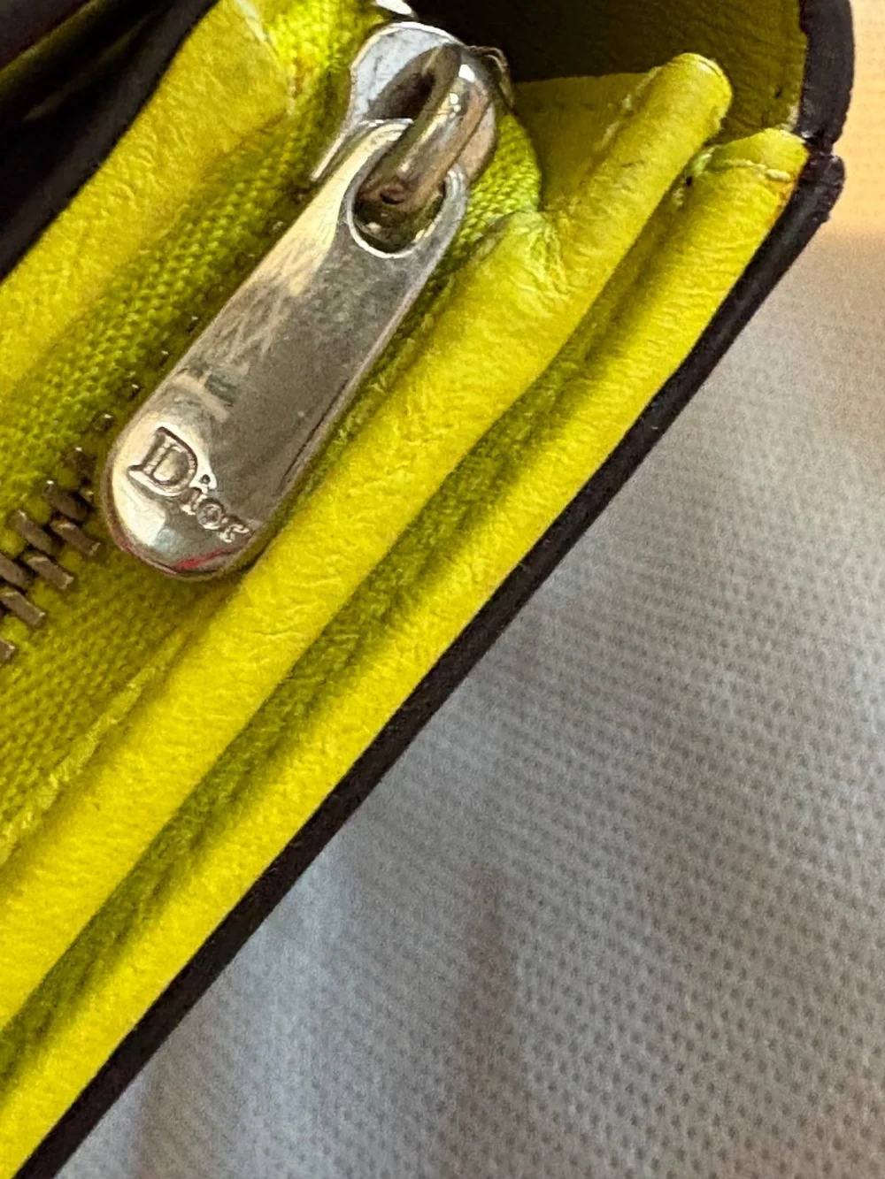 Christian Dior Leather Tri-Color Long Wallet